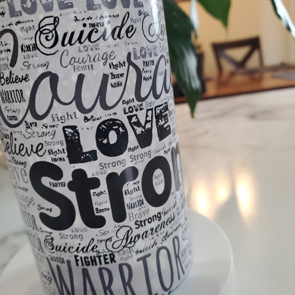 Suicide Awareness Ribbon & Quotes 20oz Tumbler with duo lids 🎉sale - Picture 5 of 12